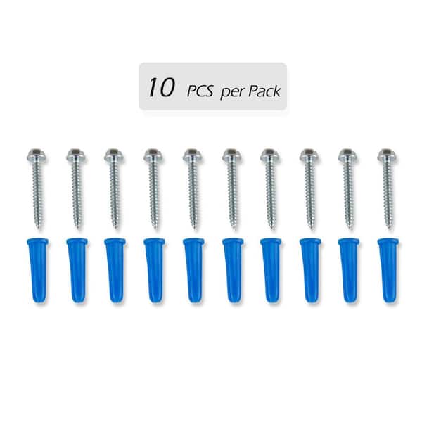 EMOH 1-3/8 in. Hex Head Screw and Anchor Set (10-Pack)