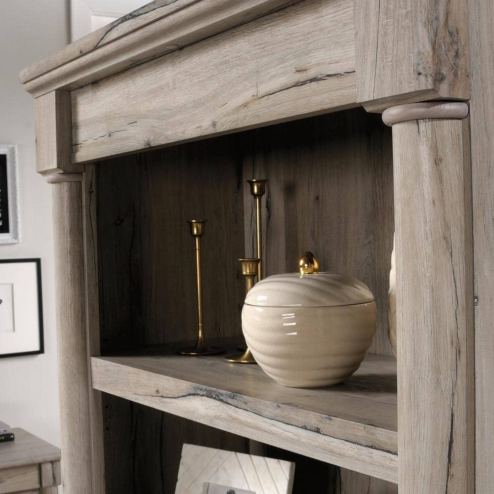 Palladia Split Oak Library Bookcase with Adjustable Shelves and Doors