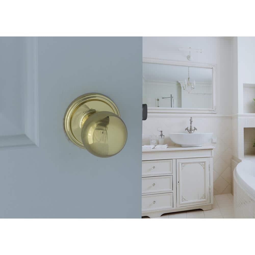 Polished Brass Round Passage Door Knob