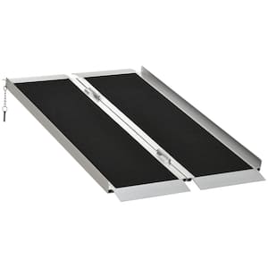 4 ft. Portable Wheelchair Ramp Aluminum Threshold Mobility Single-fold for Scooter with Carrying Handle