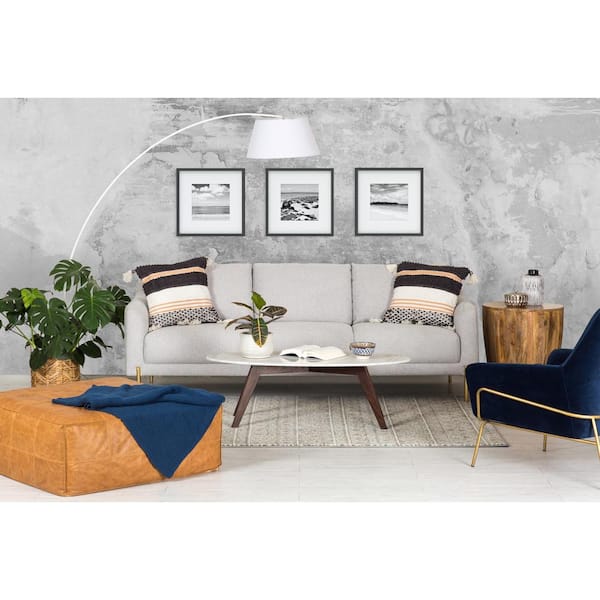 Taos Square in Cognac Tan Leather Ottoman