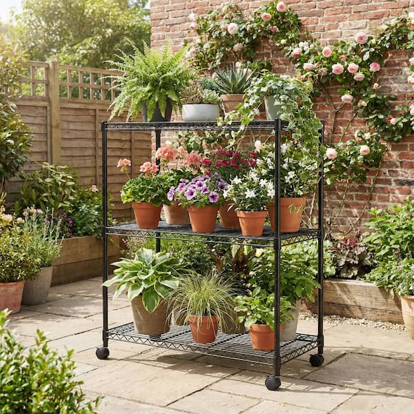 Yangming 3-Tier Heavy Duty Metal Outdoor Plant Stand
