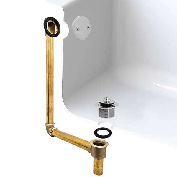 Direct Connect Overflow with Tip-Toe Trim and 2-Hole Overflow Cover, Polished Chrome