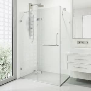 Monteray 30 in. L x 38 in. W x 73 in. H Frameless Pivot Rectangle Shower Enclosure in Chrome with 3/8 in. Clear Glass