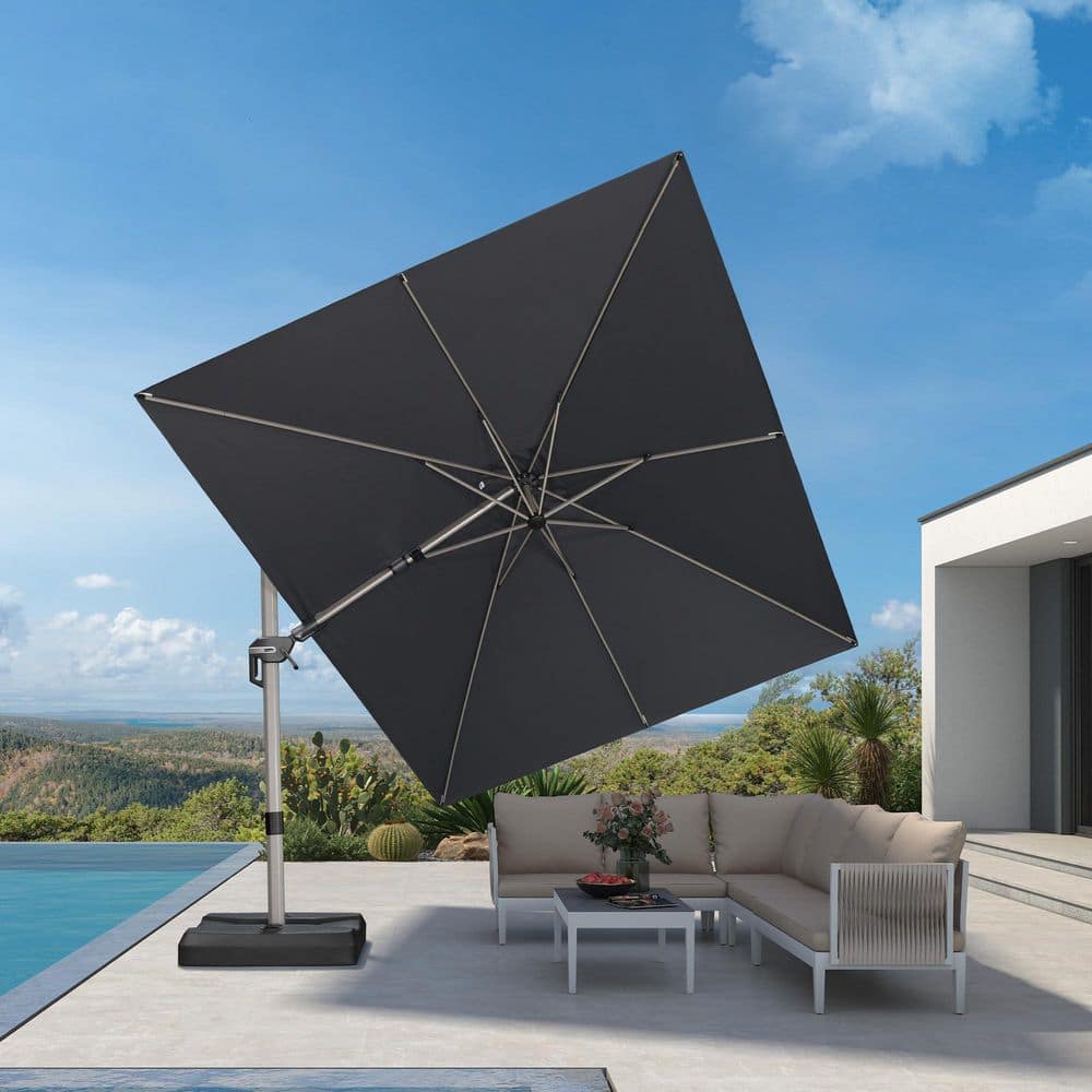 PURPLE LEAF 9 ft. x 12 ft. Cantilever Patio Umbrella Light