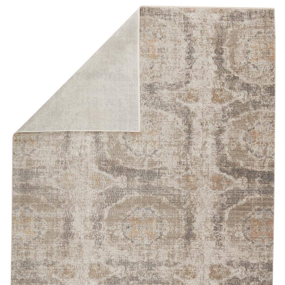 En Blanc Vintage-Inspired Medallion 8'x11' Gray Area Rug