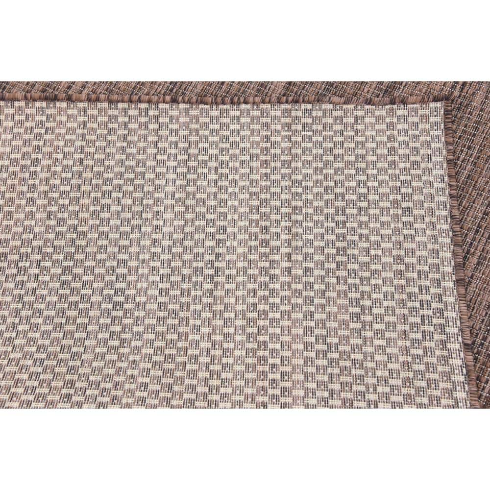Versatile Light Brown 4' x 6' Synthetic Outdoor Rug