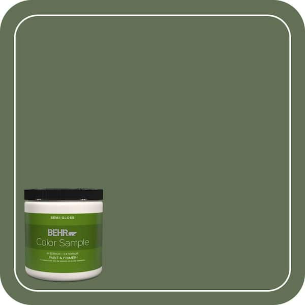 BEHR PREMIUM PLUS 8 oz. #QE-39 Willow Leaf Semi-Gloss Interior/Exterior Paint & Primer Color Sample