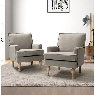 light grey armchair with footstool