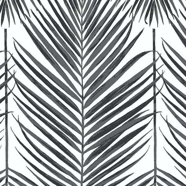 Repositionable removable wallpaper Black and white wet leaves photo wallpaper Peel & Stick Self adhesive