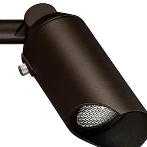 Low Voltage 4 in. Textured Architectural Bronze Hardwired Outdoor Weather Resistant Spotlight with No Bulbs Included