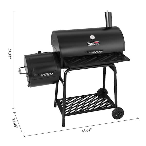 Royal Gourmet 30 in. Charcoal Grill with Offset Smoker CC1830F The Home Depot