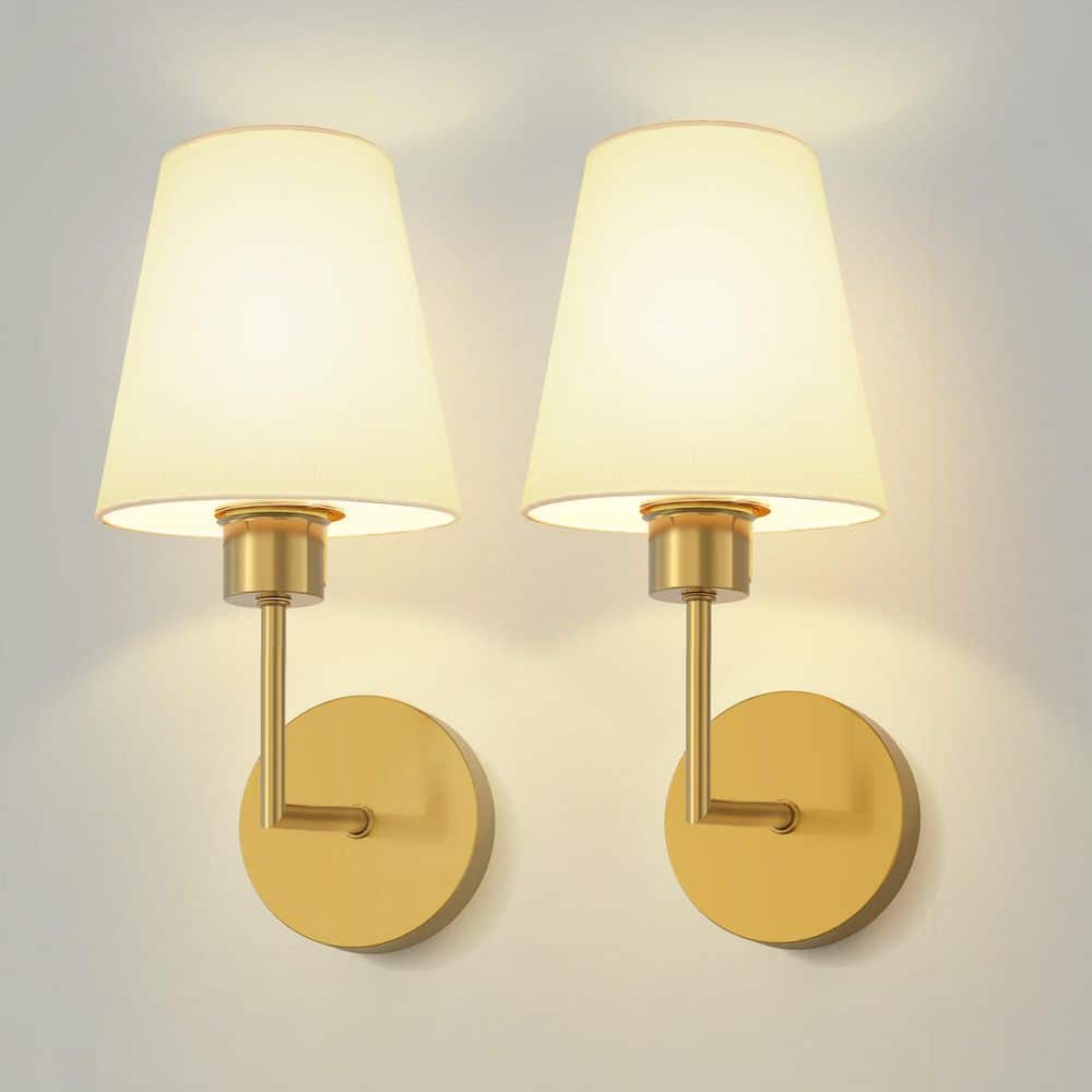 6 in. 1-Light (Set of 2) Gold Rechargeable Wall Sconces with Remote, 9-Color Dimmable Wireless Wall Lights price history on PriceWatchPro