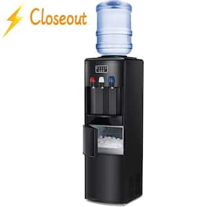 Hot Cold and Room Temp Water Dispenser Cooler Top Load, Tri Temp, Black and Stainless Steel, Essential Series