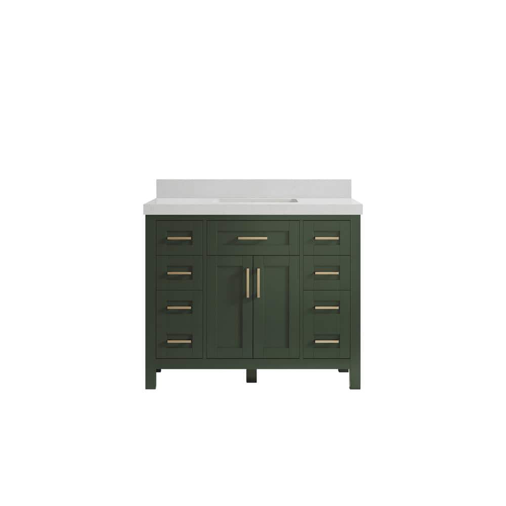 Cambridge 42 in. W x 22 in. D x 36 in. H Bath Vanity in Pewter Green with 2 in Carrara Quartz Top price history on PriceWatchPro