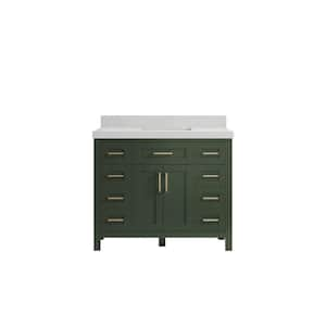 Cambridge 42 in. W x 22 in. D x 36 in. H Bath Vanity in Pewter Green with 2 in Carrara Quartz Top