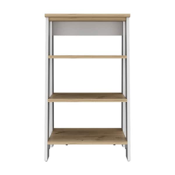 Beautiful 17.3 in. W x 16.90 in. D Mixed Colors Wood Decorative Wall Shelf with 4-Open Shelves