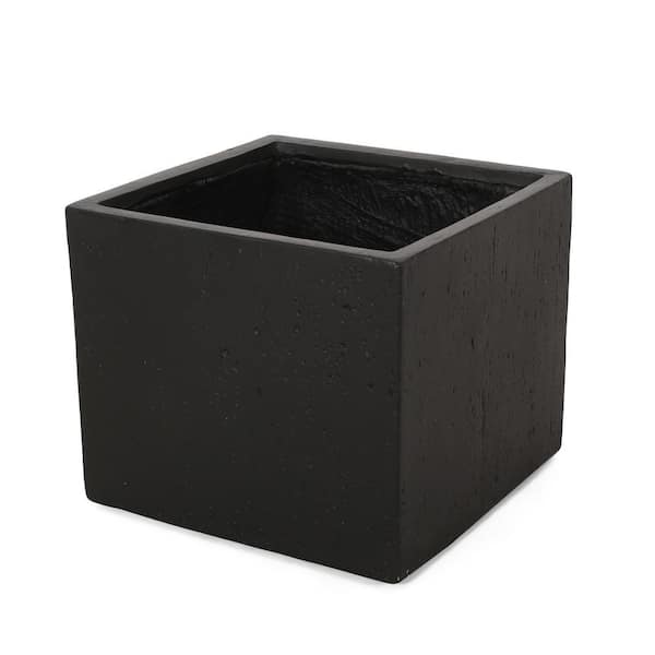 21.50 in. Stone Black Square Raised Planter Boxes