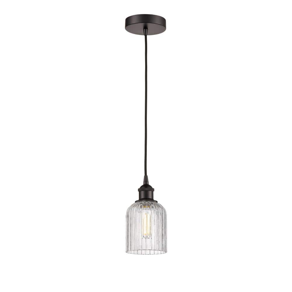 Bridal Veil 100-Watt 1-Light Oil Rubbed Bronze Standard Mini Pendant Light with Clear Glass Shade, No Bulbs Included price history on PriceWatchPro