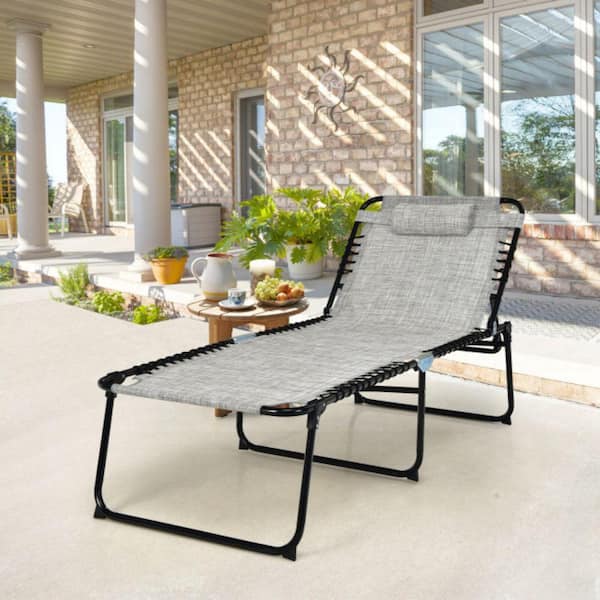Alpulon 4-Position Fabric Folding Outdoor Lounge Chaise with