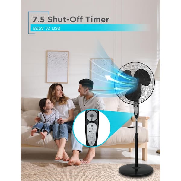 BLACK+DECKER 15.6-in 3-Speed Indoor Black Floor Fan in the Portable Fans  department at