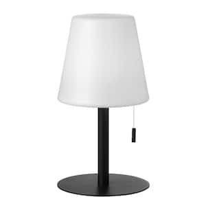 Tinsley 12 in. Matte Black Integrated LED Table Lamp with White Acrylic Shade