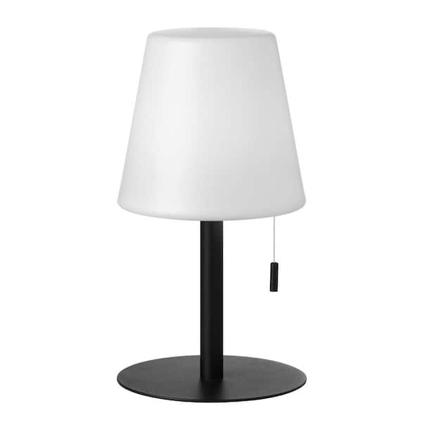 Dainolite Tinsley 12 in. Matte Black Integrated LED Table Lamp with White Acrylic Shade