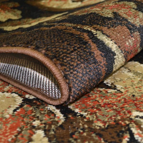 American Destination Smokey Mountain Multi-Colored 5 ft. Lodge Round Area Rug