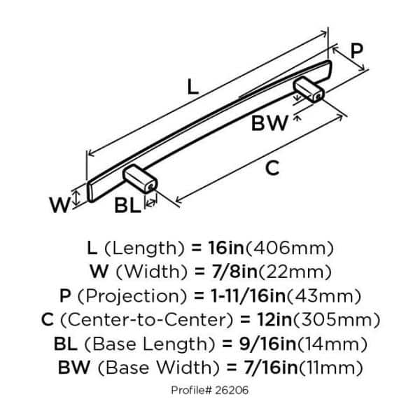 Modern Oil Rubbed Bronze Appliance Pull with Mounting Hardware