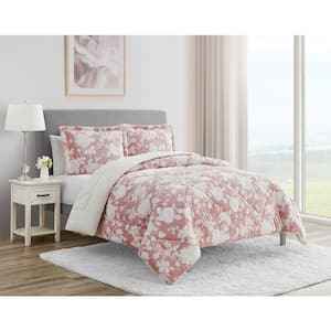 3-Piece Pink Hadley Ultra Flannel King Comforter Set