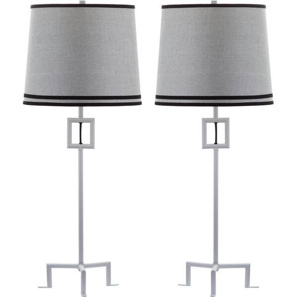 Safavieh Thom Filicia Hanover 36 in. Winter White Table Lamp with Gray Shade (2-Set)