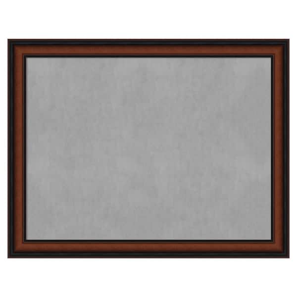 Amanti Art Cyprus Walnut Narrow 27 in. x 21 in. Framed Magnetic Board