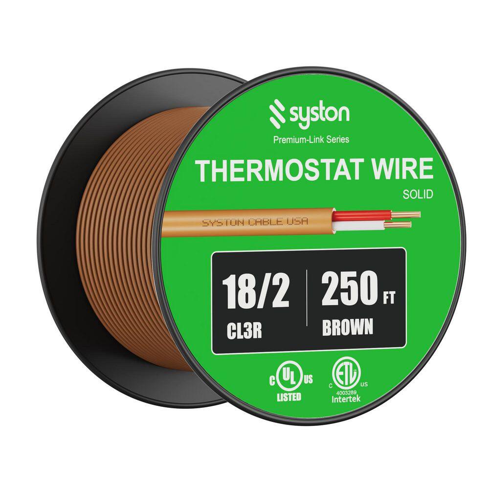 250 ft. 18/2 Brown Solid Bare Copper CMR/CL3R Doorbell HAVC Heating Control Thermostat Wire price history on PriceWatchPro
