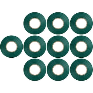 0.75 in. x 60 ft. Electrical Tape, Green (10-Pack)