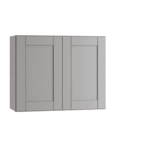 Washington Veiled Gray Plywood Shaker Assembled Wall Kitchen Cabinet Soft Close 30 in W x 12 in D x 18 in H
