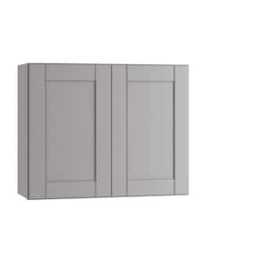 Arlington Veiled Gray Plywood Shaker Stock Assembled Wall Kitchen Cabinet Soft Close 30 in W x 12 in D x 42 in H