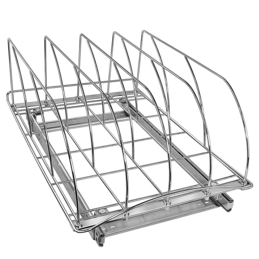 Pull Out Cutting Board, Cookie Sheet, Baking Pan Organizer, Lifetime Ltd. Warranty, 14W x 21D, Chrome