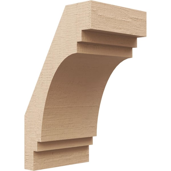 Ekena Millwork 5 in. x 10 in. x 6 in. Pescadero Rough Cedar Woodgrain Timberthane Polyurethane Knee Brace, Primed