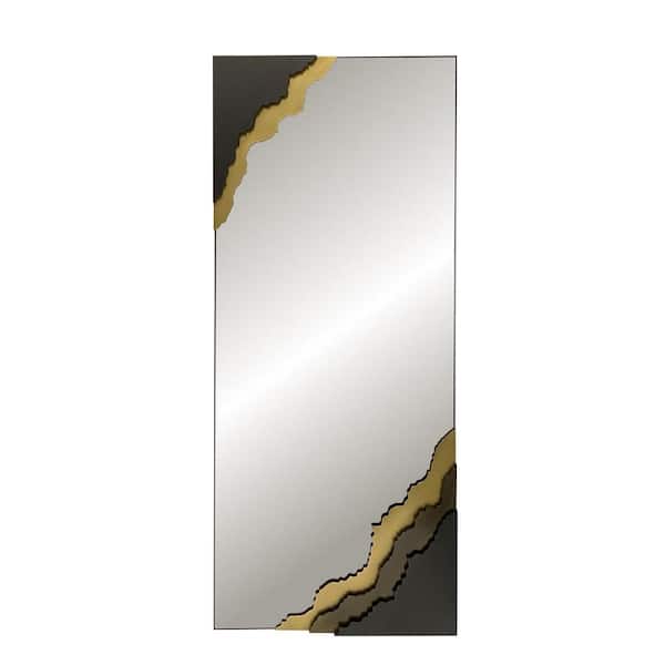 PETERSON ARTWARES Contour Reflections: Dual-Tone Metal Frame Floor and Wall Mirror
