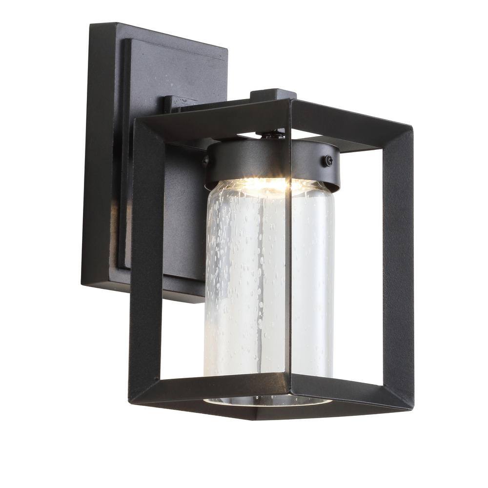 Nate Outdoor Modern Cube Bubble Glassmetal Integrated LED Wall Sconce