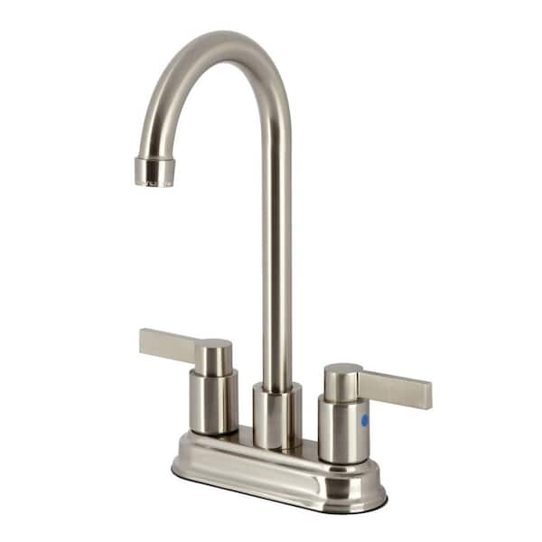 NuvoFusion Double Handle Bar Faucet in Brushed Nickel