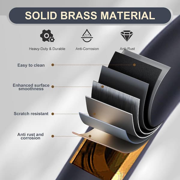WOWOW Solid Brass Double Handle High-Arc Deck Mounted Bridge