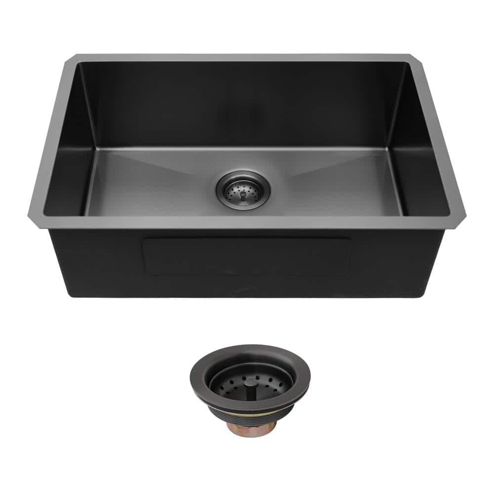 16 Gauge Black Stainless Steel 33 in. Undermount Bar Sink kitchen sink with Drain Assembly price history on PriceWatchPro