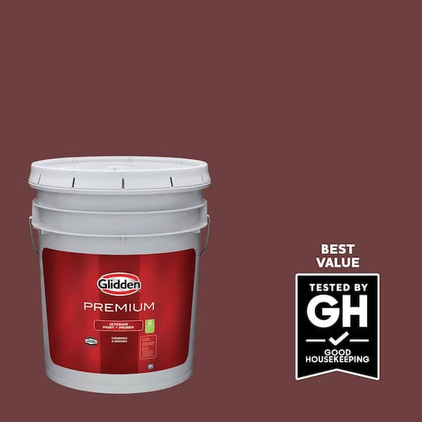 Glidden Premium 5 gal. PPG1053-7 Burgundy Wine Flat Interior Latex Paint