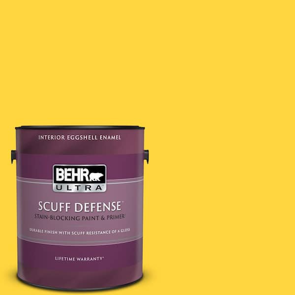 BEHR ULTRA 1 gal. #380B-6 Lemon Tart Extra Durable Eggshell Enamel Interior Paint & Primer