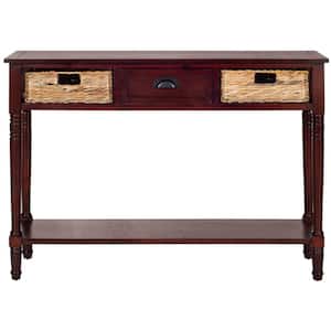 Christa 45 in. 3-Drawer Red Wood Console Table