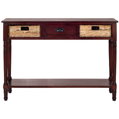 Christa 45 in. Cherry Standard Rectangle Wood Console Table with Drawers
