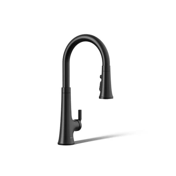 Tone Single Handle Touchless Pull Down Sprayer Kitchen Faucet in Matte Black