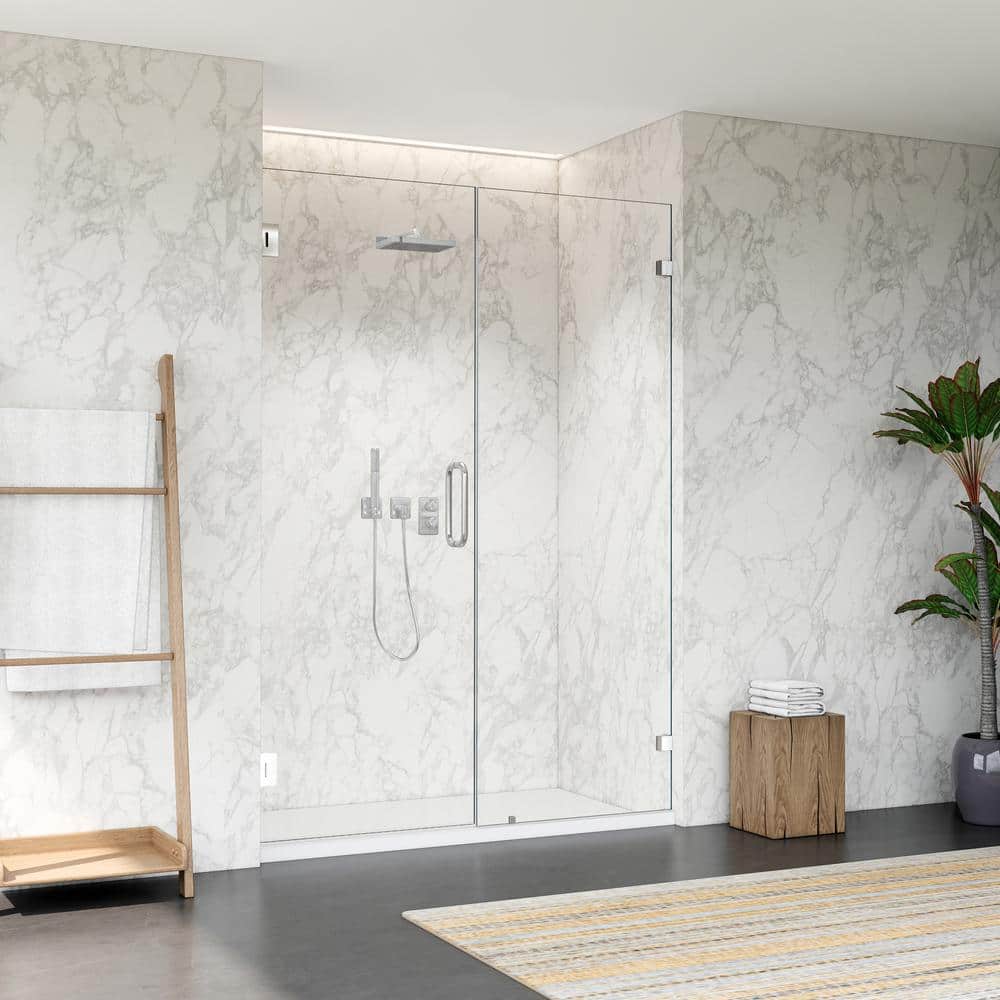 52" W x 74" H Frameless Chrome Glass Shower Door