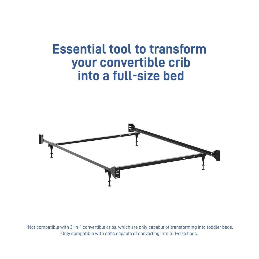Black Painted Metal Adjustable Full Bed Frame